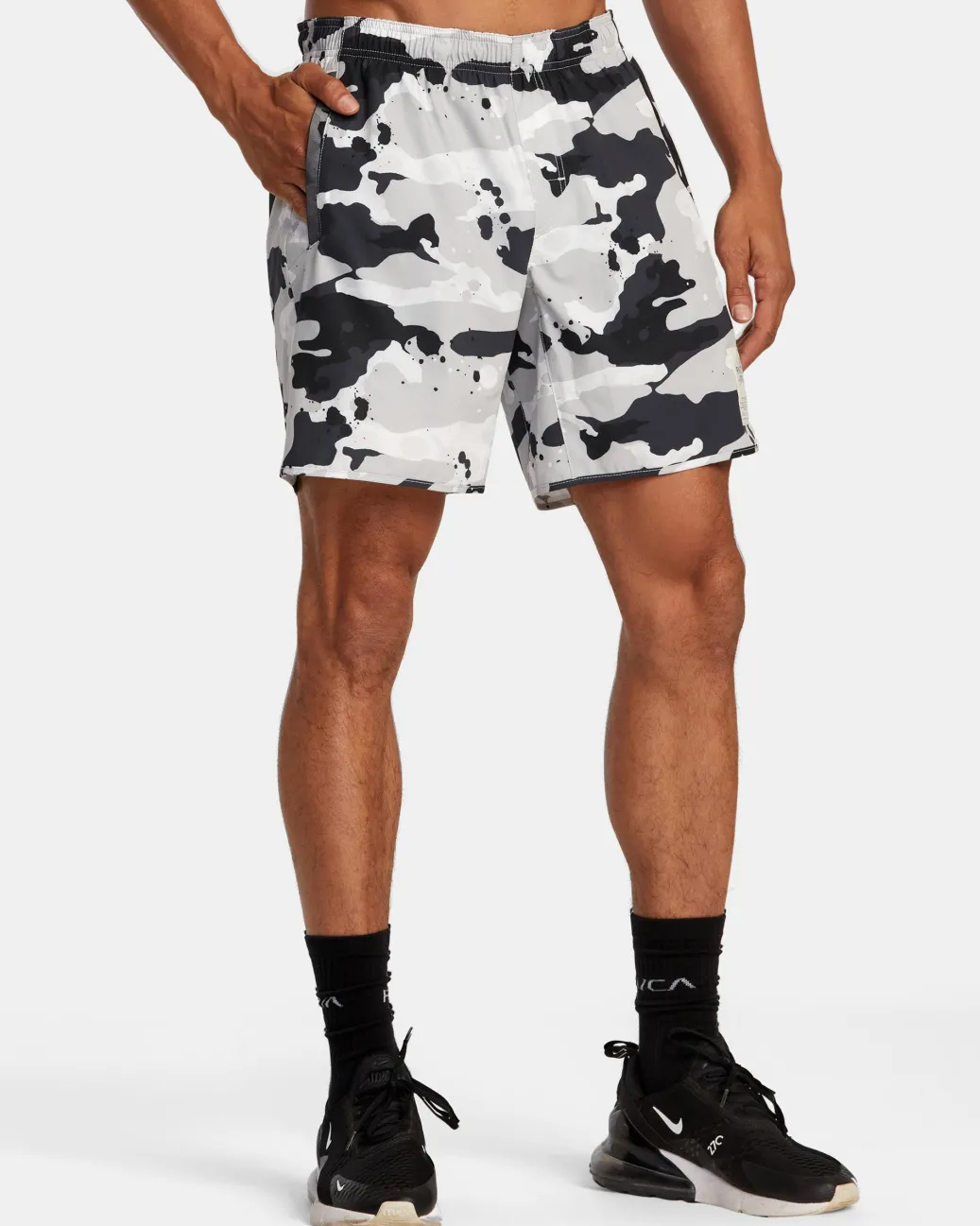 RVCA Athletic Shorts|Athletic Shorts>BEDWIN X STASH YOGGER STRETCH 17" ELASTIC WAIST SHORTS