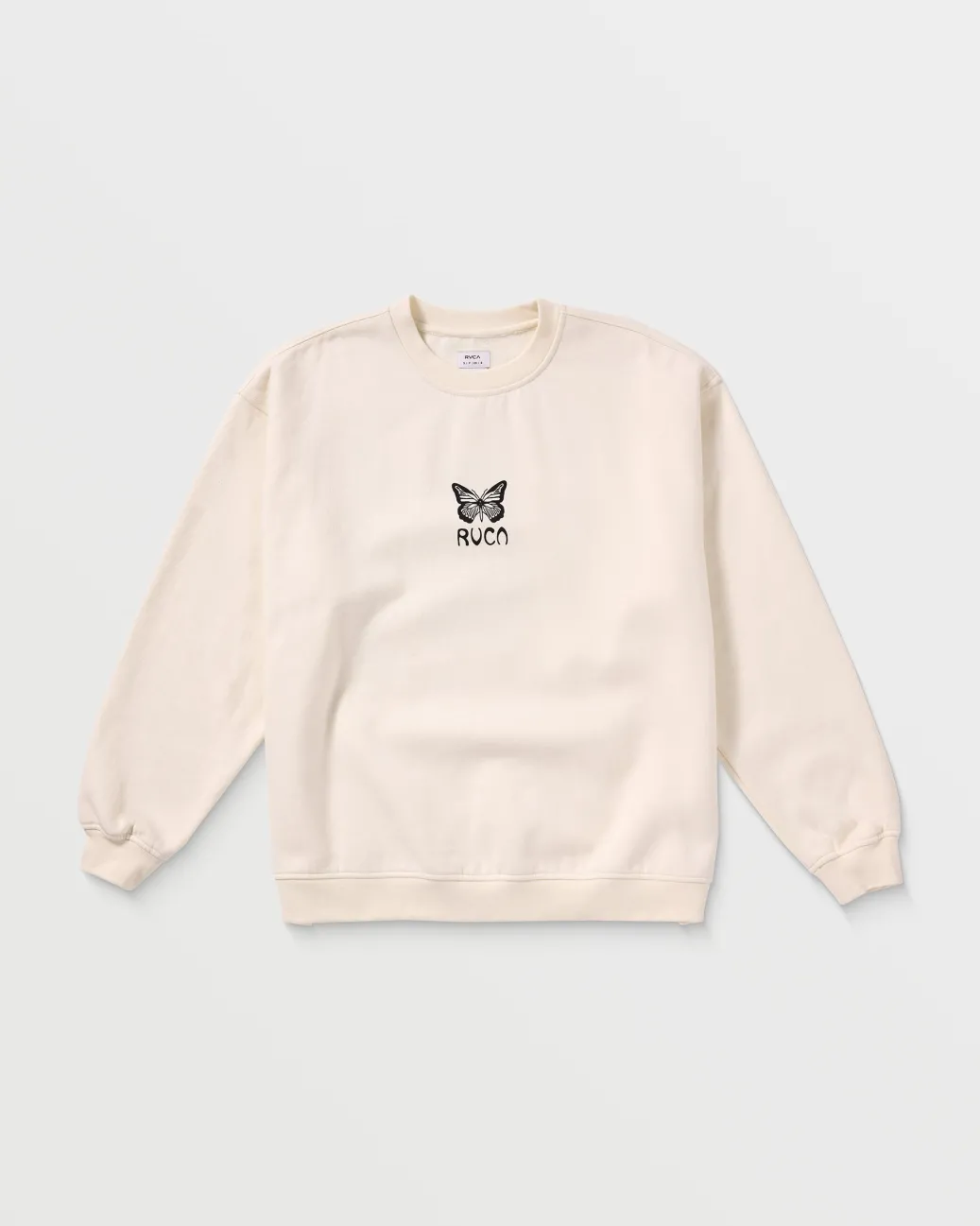 Women RVCA Hoodies / Fleece>BUTTERFLY BAGGIE CREW SWEATSHIRT