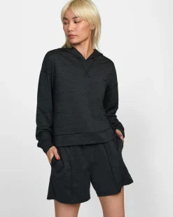 Women RVCA Workout Tops|Tees / Tanks>C-ABLE CROPPED WORKOUT HOODIE