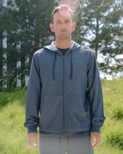 RVCA Workout Pullovers / Hoodies>C-ABLE WAFFLE KNIT ZIP HOODIE