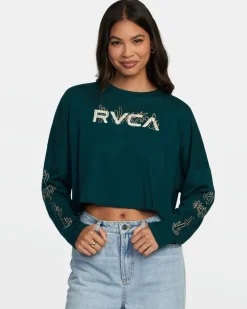 Women RVCA Tees / Tanks>CLOUD LONG SLEEVE TEE