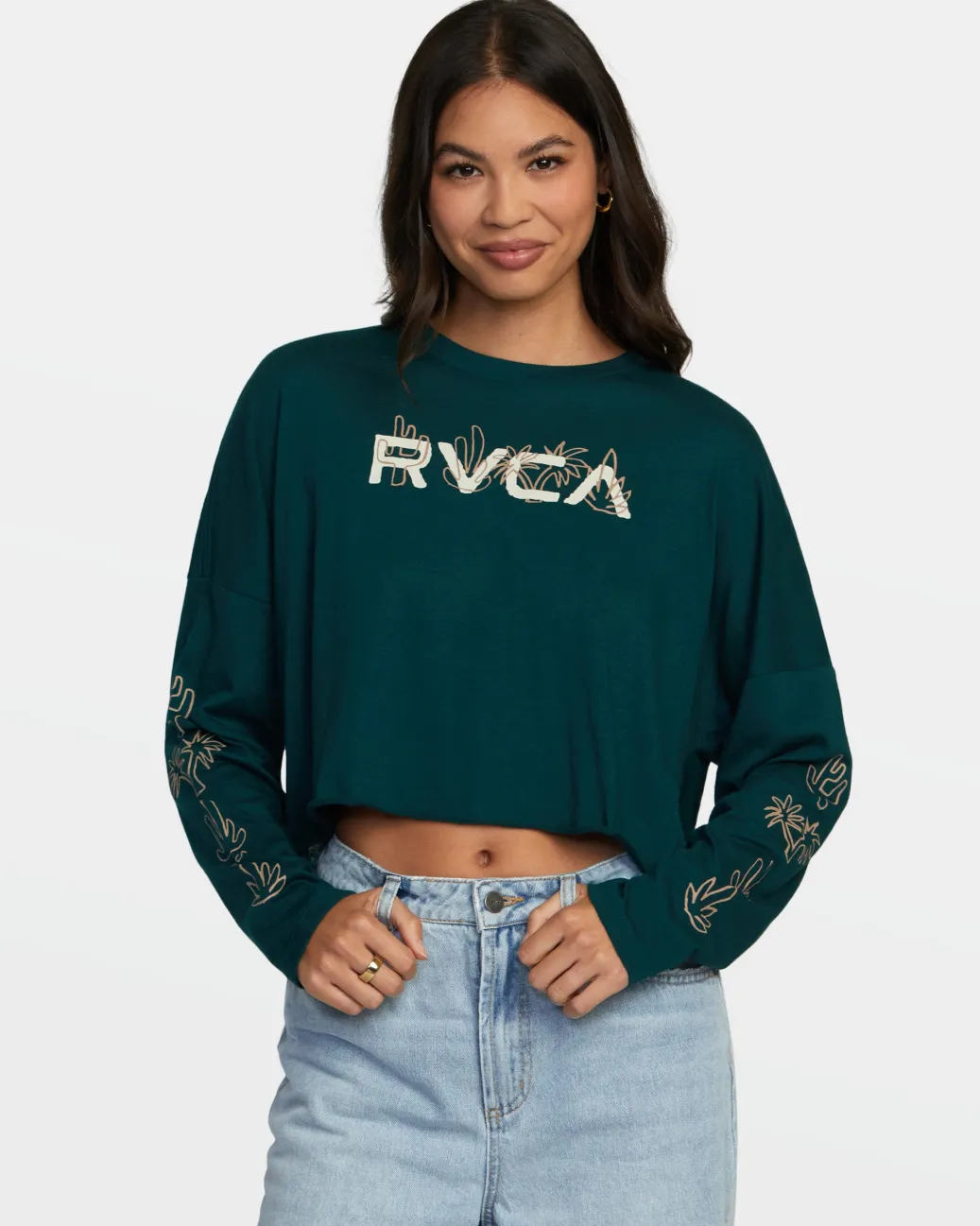 Women RVCA Tees / Tanks>CLOUD LONG SLEEVE TEE