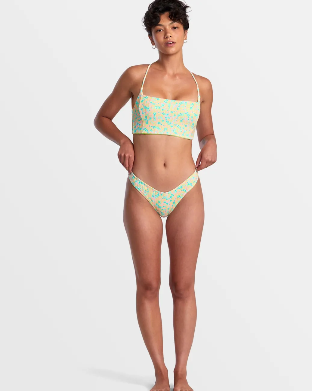 Women RVCA Bikini Bottoms|Bikini Bottoms>CONFETTI V-FRONT FRENCH BIKINI BOTTOMS