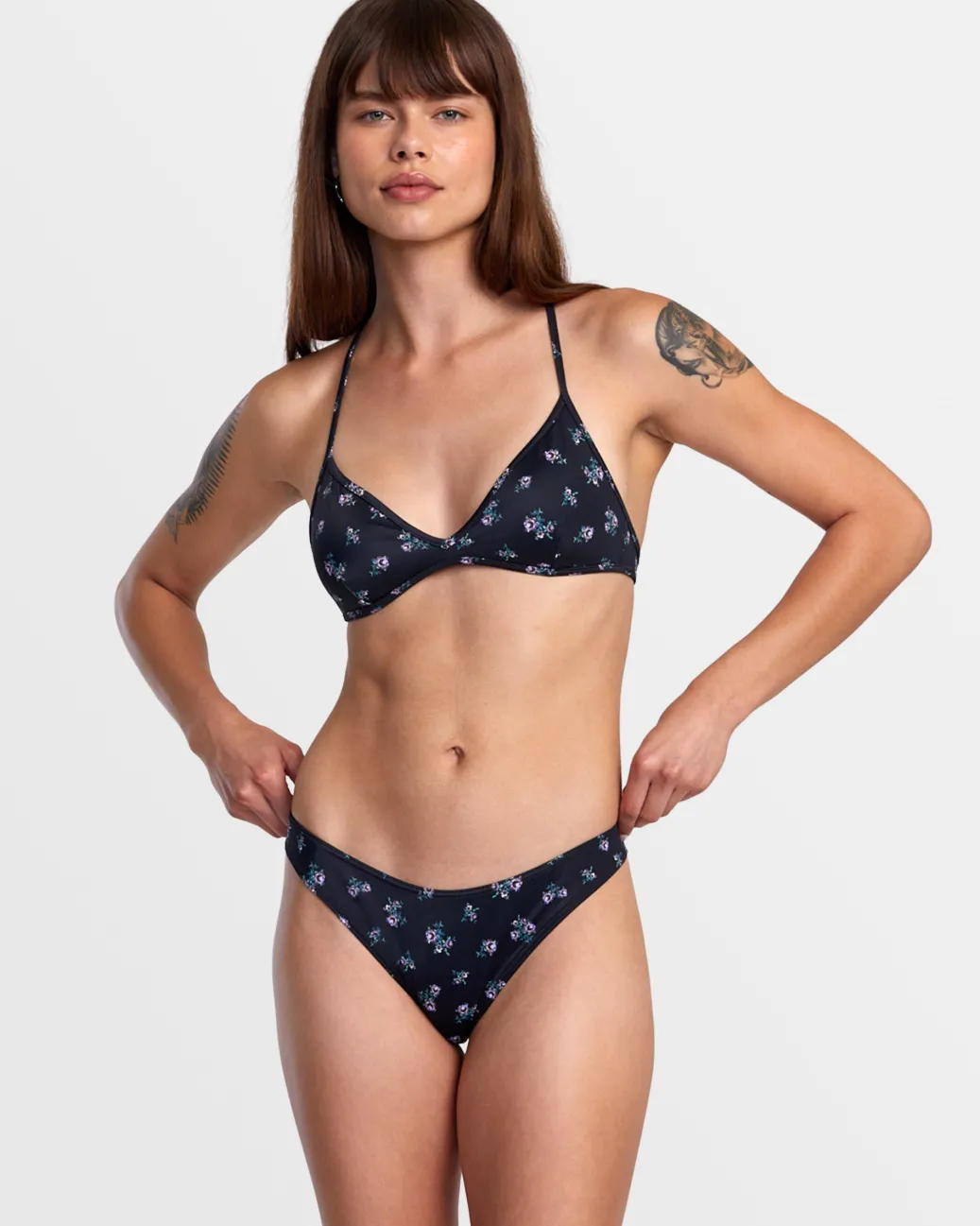 Women RVCA Bikini Bottoms|Bikini Bottoms>CONTEMPO HIGH LEG FRENCH BIKINI BOTTOMS
