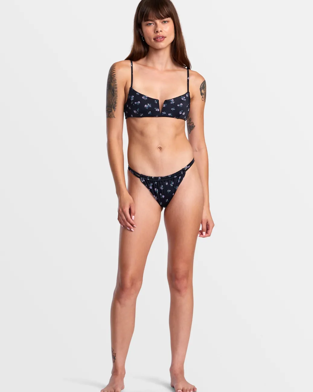 Women RVCA Bikini Tops|Bikini Tops>CONTEMPO V-WIRE BRALETTE BIKINI TOP