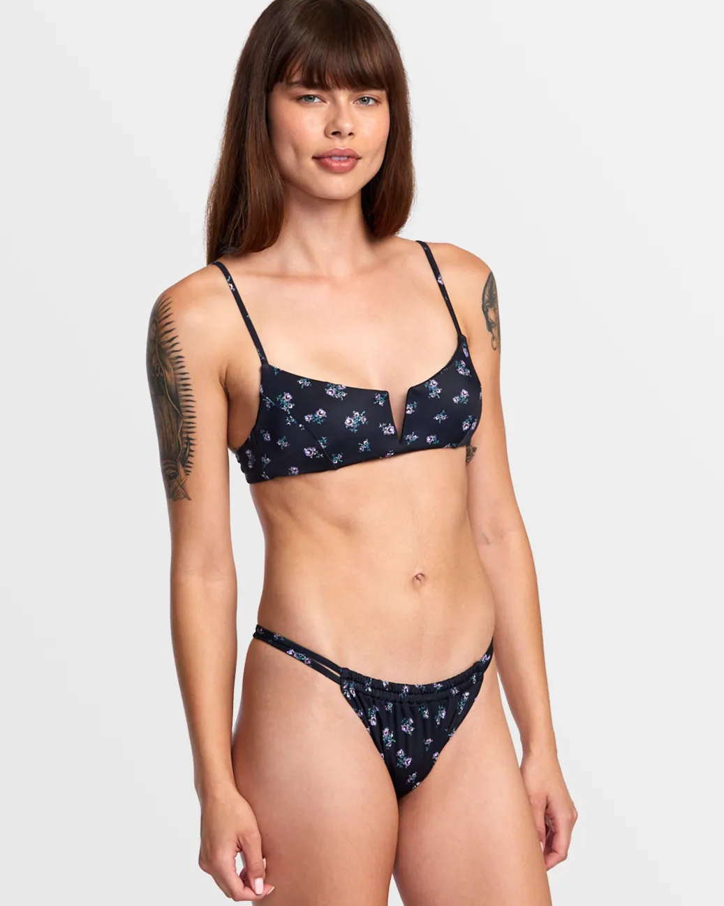 Women RVCA Bikini Tops|Bikini Tops>CONTEMPO V-WIRE BRALETTE BIKINI TOP
