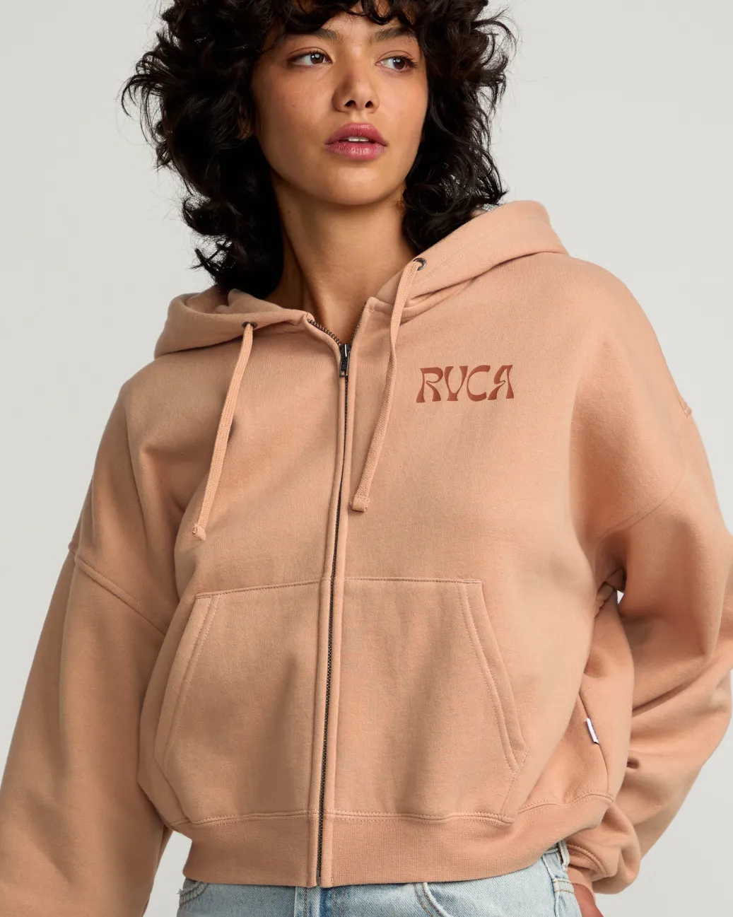 Women RVCA Hoodies / Fleece>COURT ZIP HOODIE
