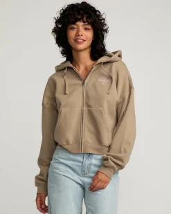 Women RVCA Hoodies / Fleece>COURT ZIP HOODIE