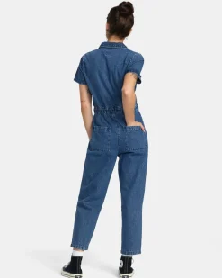 Women RVCA Denim|Dresses / Rompers>DAYSHIFT DENIM JUMPSUIT