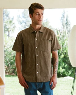 RVCA Shirts / Flannels>DAYSHIFT STRIPE II SHORT SLEEVE SHIRT