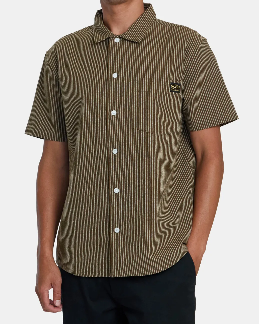 RVCA Shirts / Flannels>DAYSHIFT STRIPE II SHORT SLEEVE SHIRT