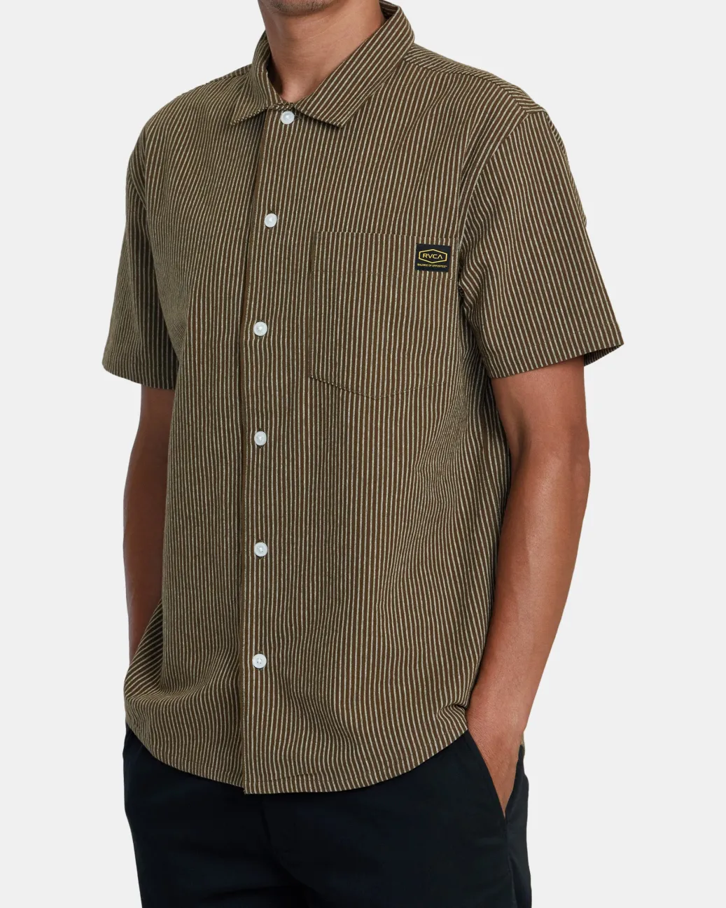 RVCA Shirts / Flannels>DAYSHIFT STRIPE II SHORT SLEEVE SHIRT