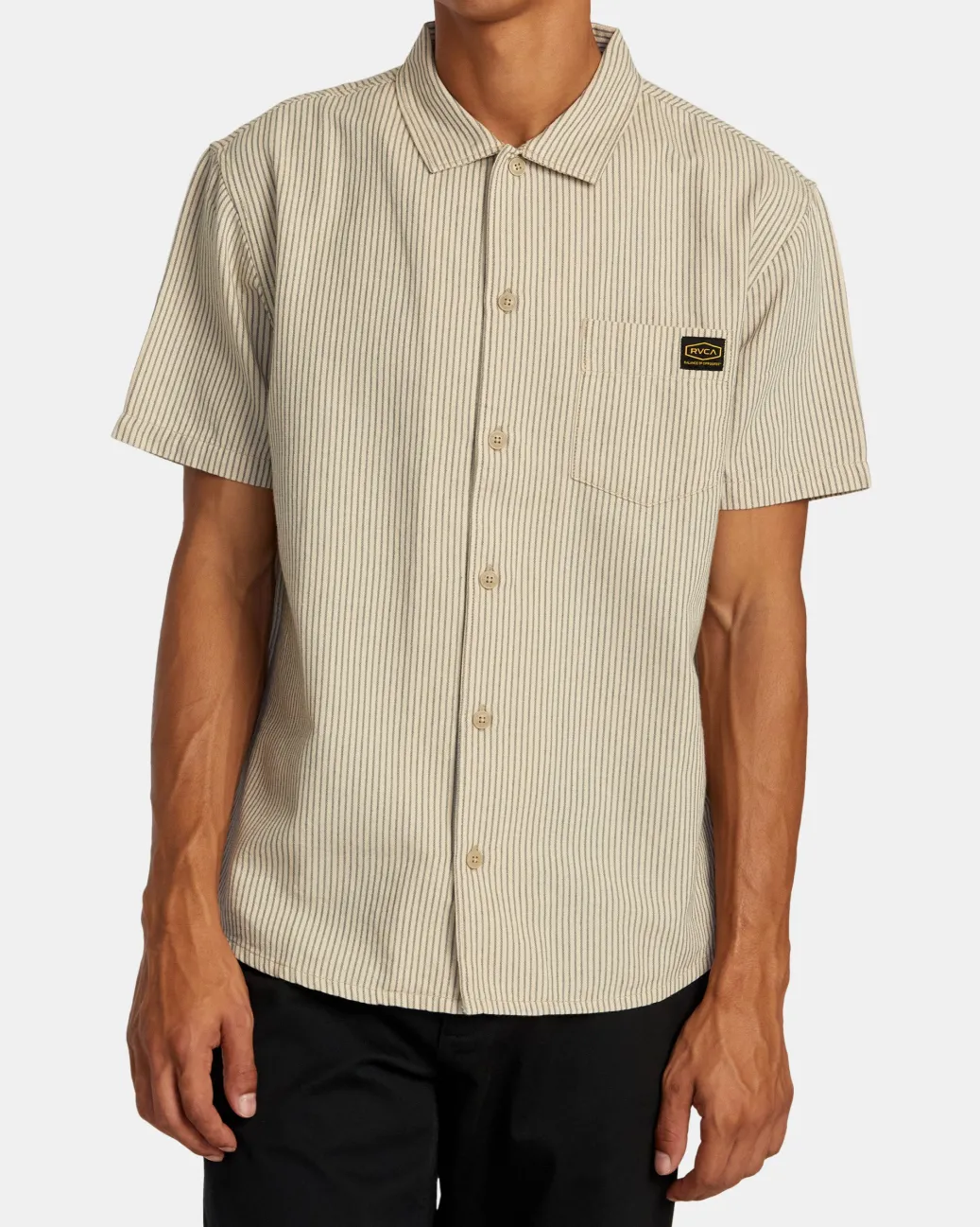 RVCA Shirts / Flannels>DAYSHIFT STRIPE II SHORT SLEEVE SHIRT