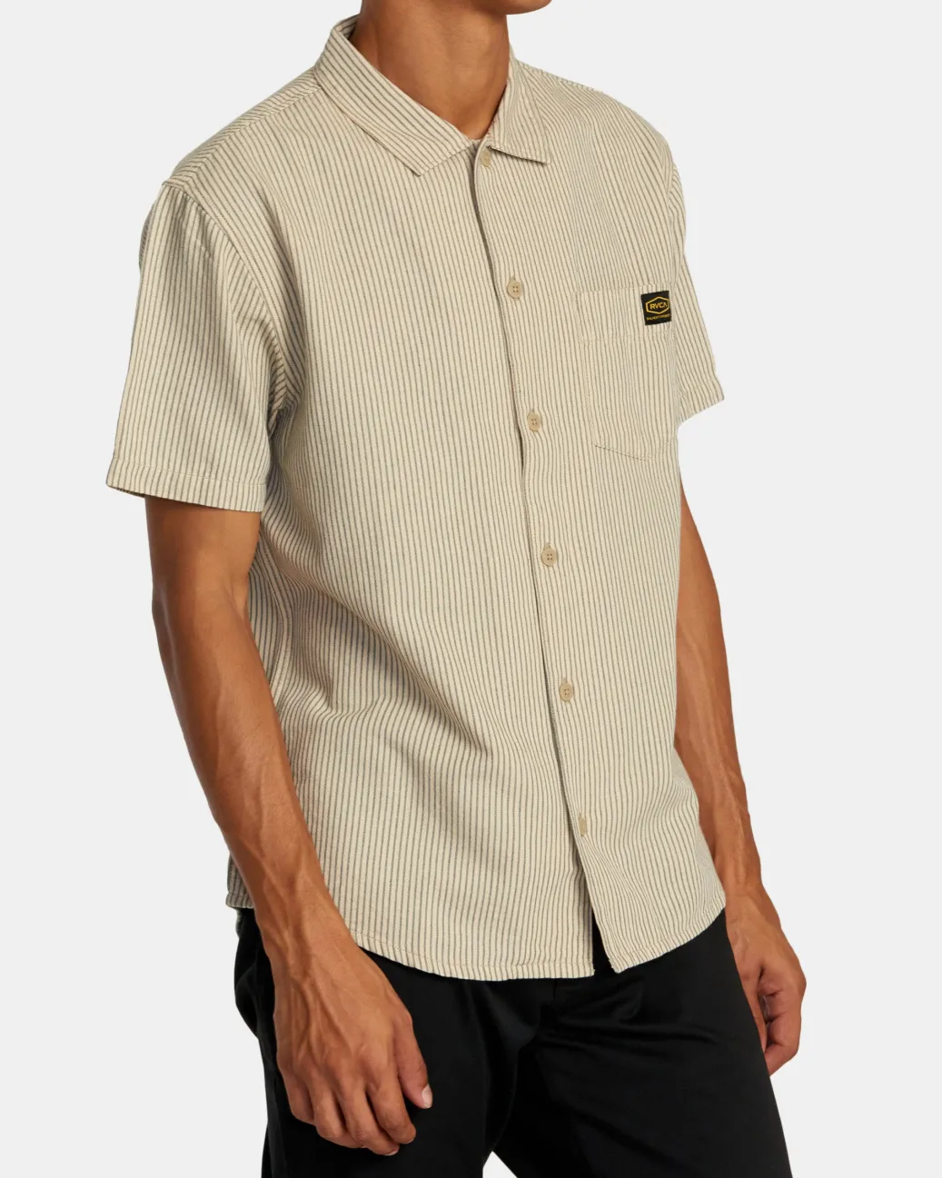 RVCA Shirts / Flannels>DAYSHIFT STRIPE II SHORT SLEEVE SHIRT