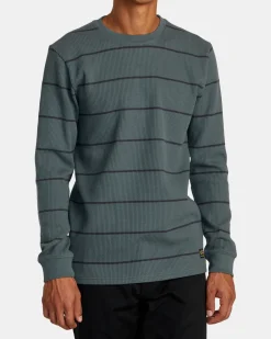 RVCA Tees / Tanks>DAYSHIFT THERMAL STRIPE LONG SLEEVE