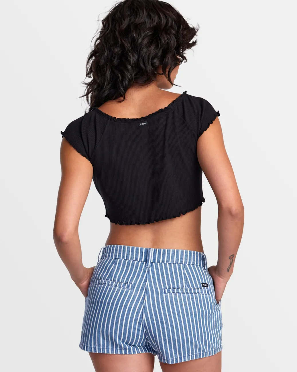 Women RVCA Tops>DELILAH OFF-THE-SHOULDER CROP TOP