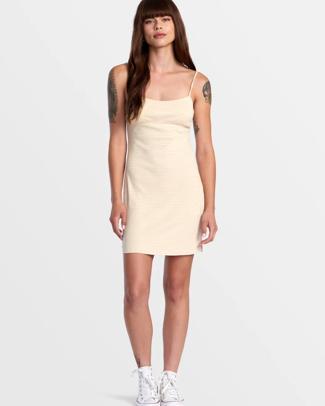 Women RVCA Dresses / Rompers>DIXIE FITTED MINI STRIPE DRESS