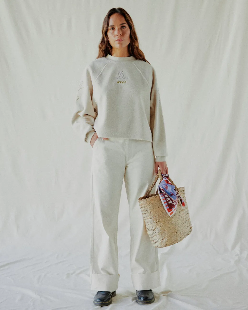 Women RVCA Hoodies / Fleece>GABRIELLE MONCEAUX CREWNECK SWEATSHIRT