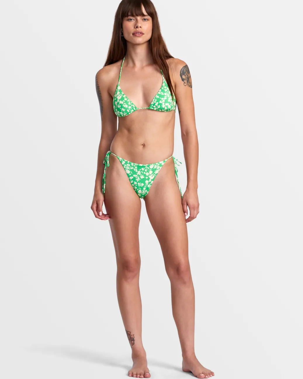 Women RVCA Bikini Bottoms|Bikini Bottoms>GARDEN PARTY SIDE TIE SKIMPY BIKINI BOTTOMS