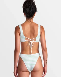 Women RVCA Bikini Tops|Bikini Tops>GROOVES STRIPE LACEBACK BRALETTE BIKINI TOP