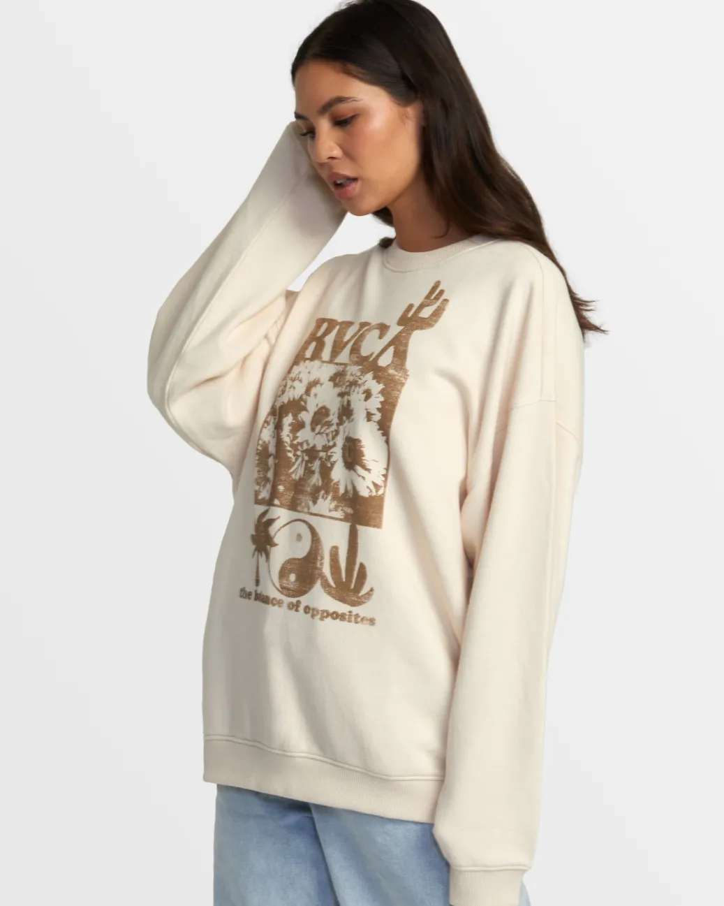Women RVCA Hoodies / Fleece>HAMILTON CREWNECK SWEATSHIRT