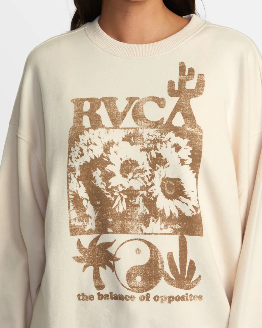 Women RVCA Hoodies / Fleece>HAMILTON CREWNECK SWEATSHIRT