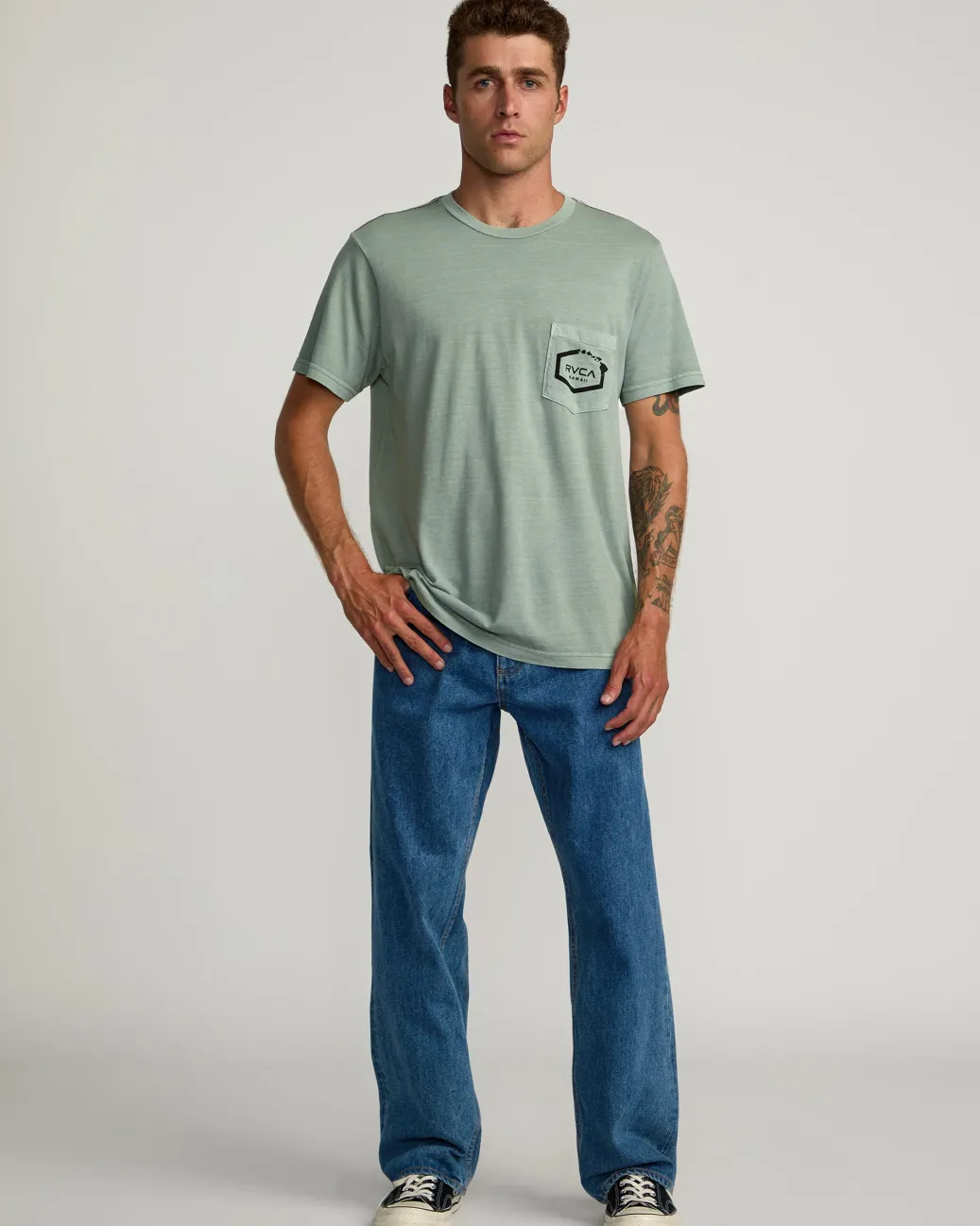 RVCA Tees / Tanks>HAWAII ISLAND HEX POCKET TEE