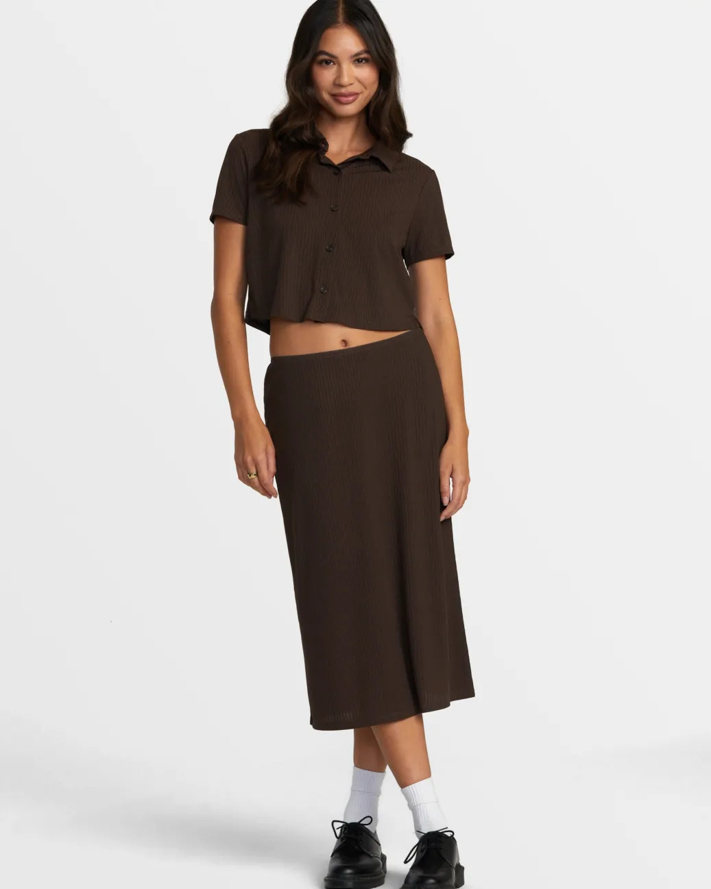 Women RVCA Tops>JENNI BUTTONED SHORT-SLEEVE SHIRT