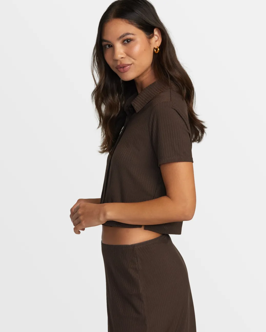Women RVCA Tops>JENNI BUTTONED SHORT-SLEEVE SHIRT