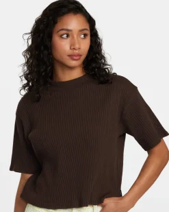 Women RVCA Tees / Tanks|Tops>KINNEY II TEE KNIT