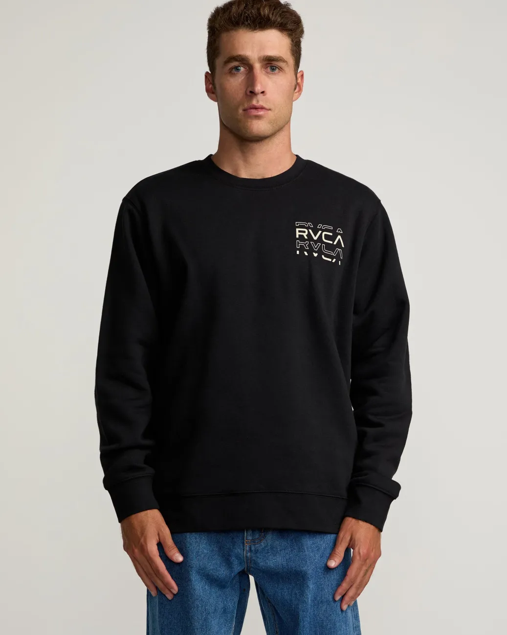 RVCA Hoodies / Sweatshirts|Shirts / Flannels>LOGO SHATTER CREW SWEATSHIRT