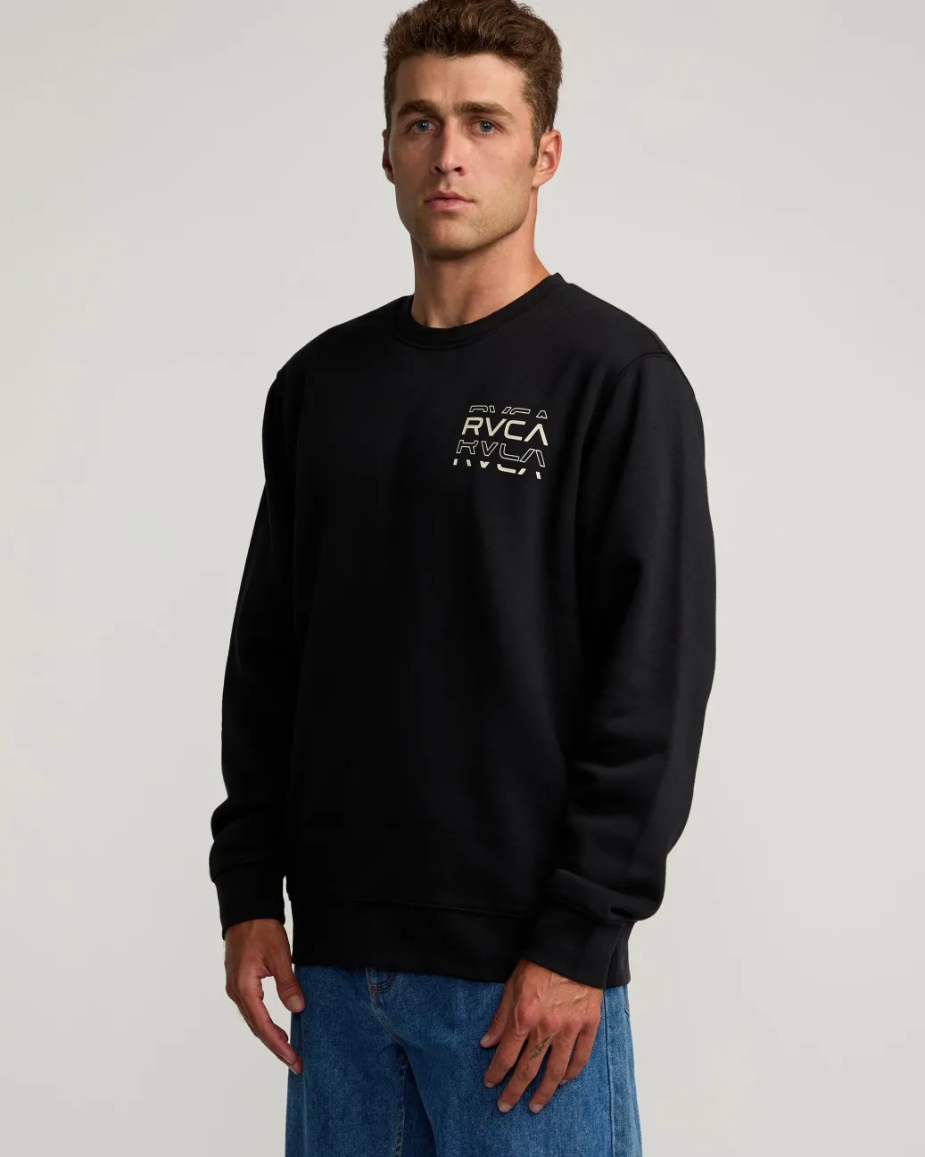 RVCA Hoodies / Sweatshirts|Shirts / Flannels>LOGO SHATTER CREW SWEATSHIRT