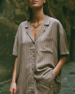 Women RVCA Tops>MASON BUTTON DOWN SHIRT