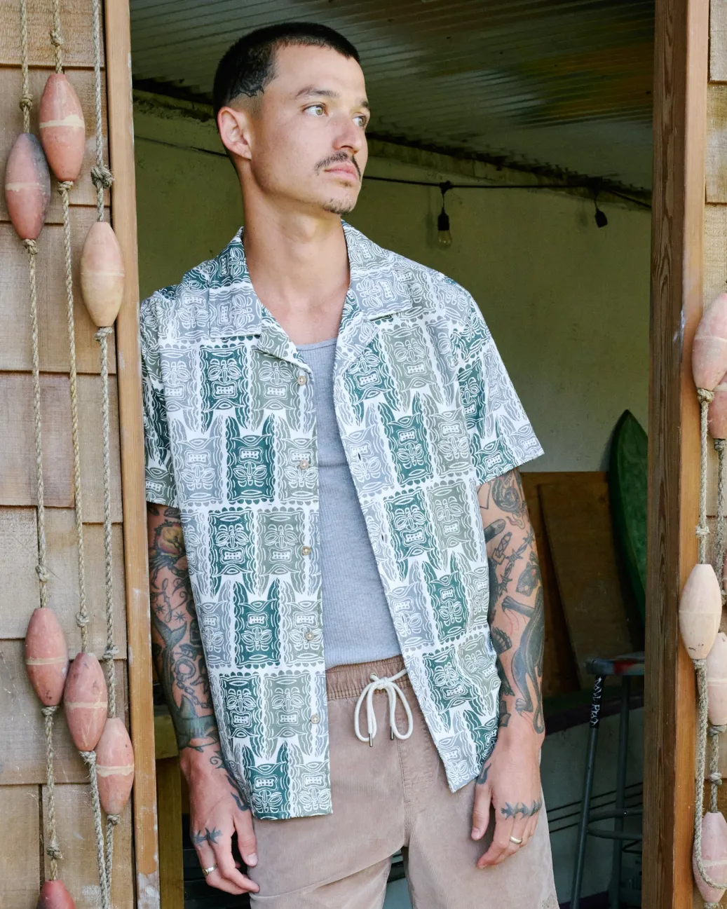 RVCA Shirts / Flannels>OBLOW TAPA SHORT SLEEVE SHIRT