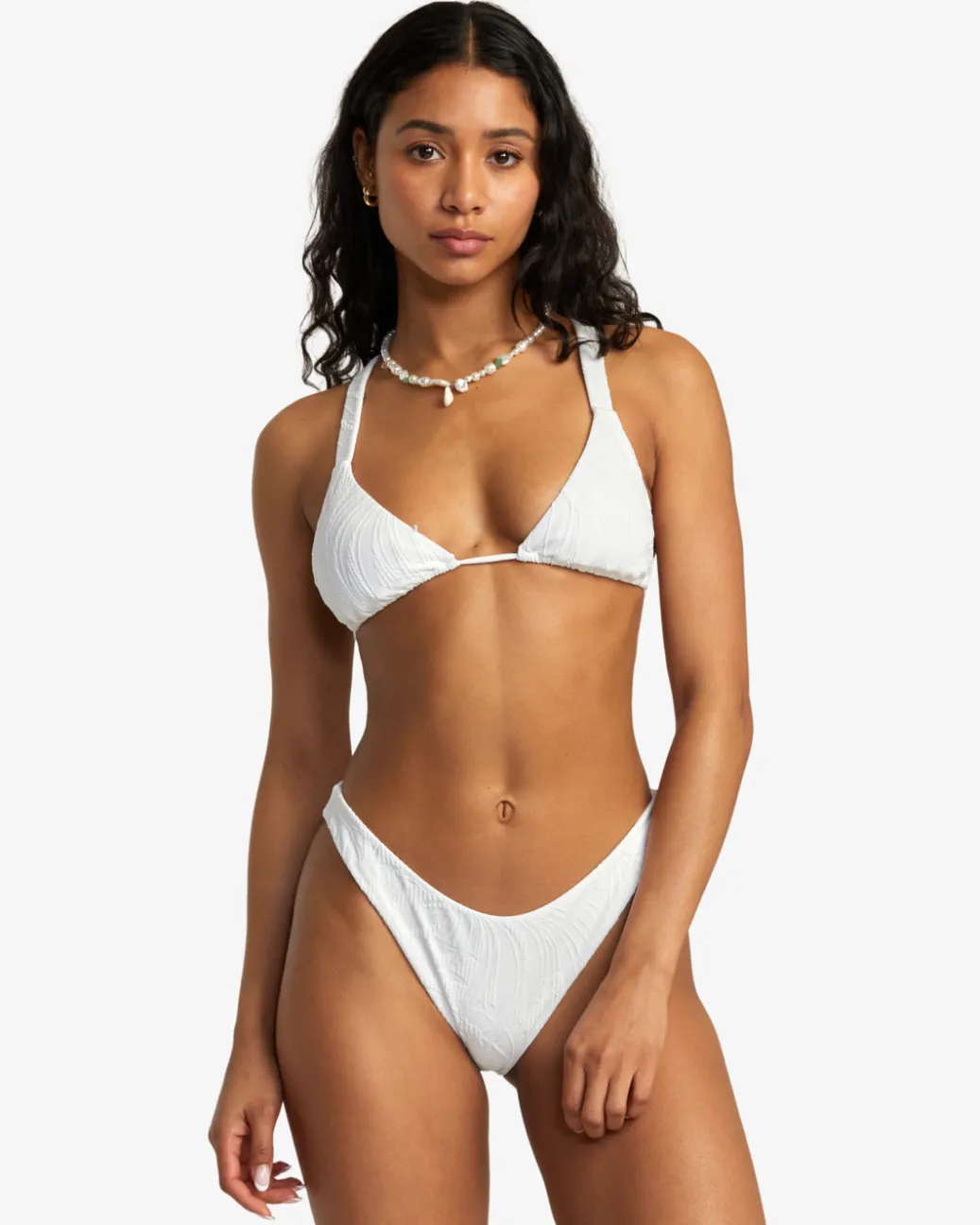 Women RVCA Bikini Tops|Bikini Tops>PALM GROOVES WIDE STRAP TRIANGLE BIKINI TOP