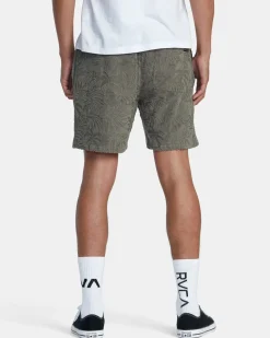 RVCA Shorts / Hybrids>PALMS DOWN 17" ELASTIC WAIST SHORTS