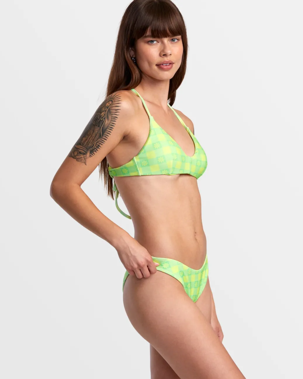 Women RVCA Bikini Bottoms|Bikini Bottoms>PICNIC HIGH LEG FRENCH BIKINI BOTTOMS