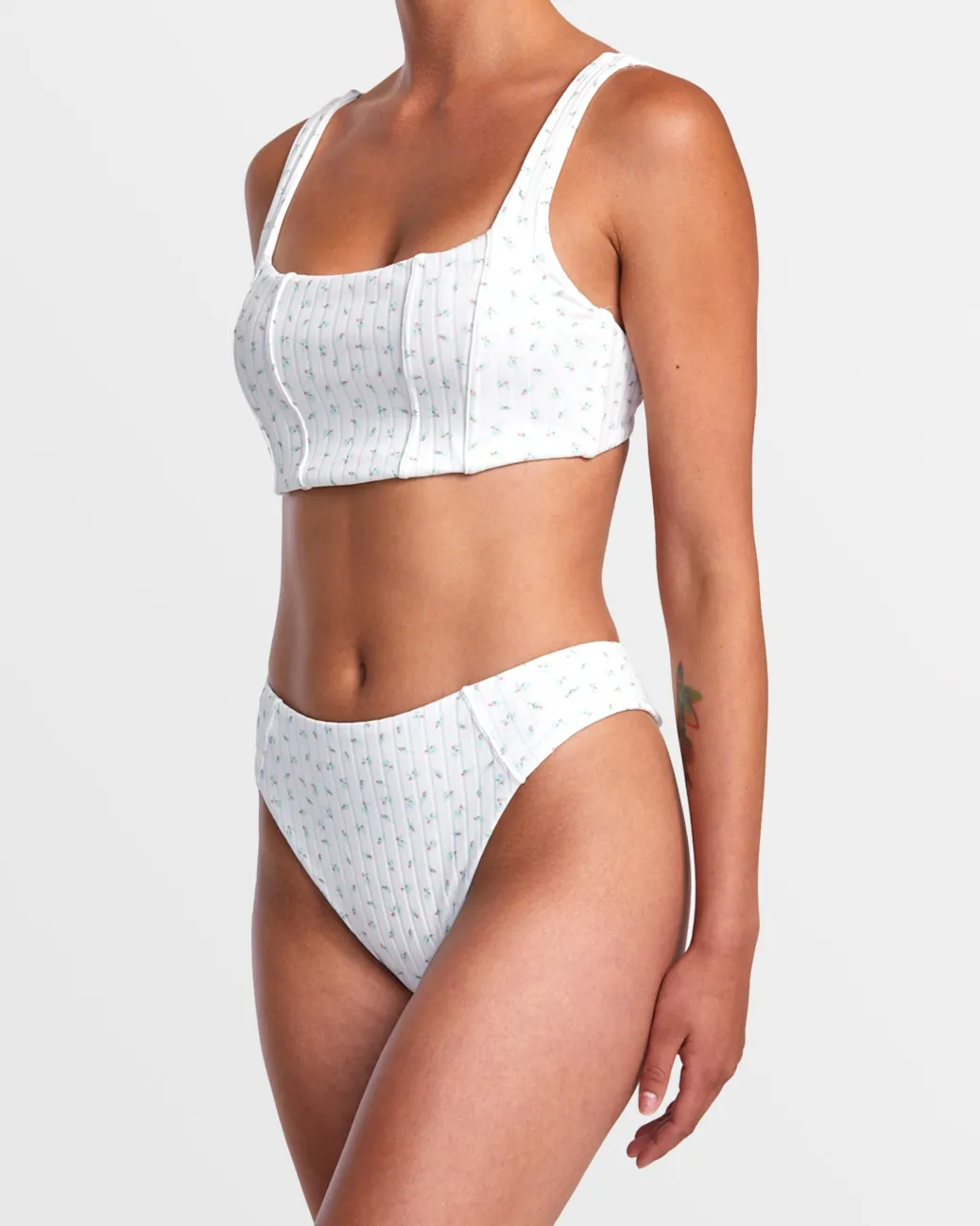 Women RVCA Bikini Bottoms|Bikini Bottoms>POINTE HIGH RISE CHEEKY BIKINI BOTTOMS