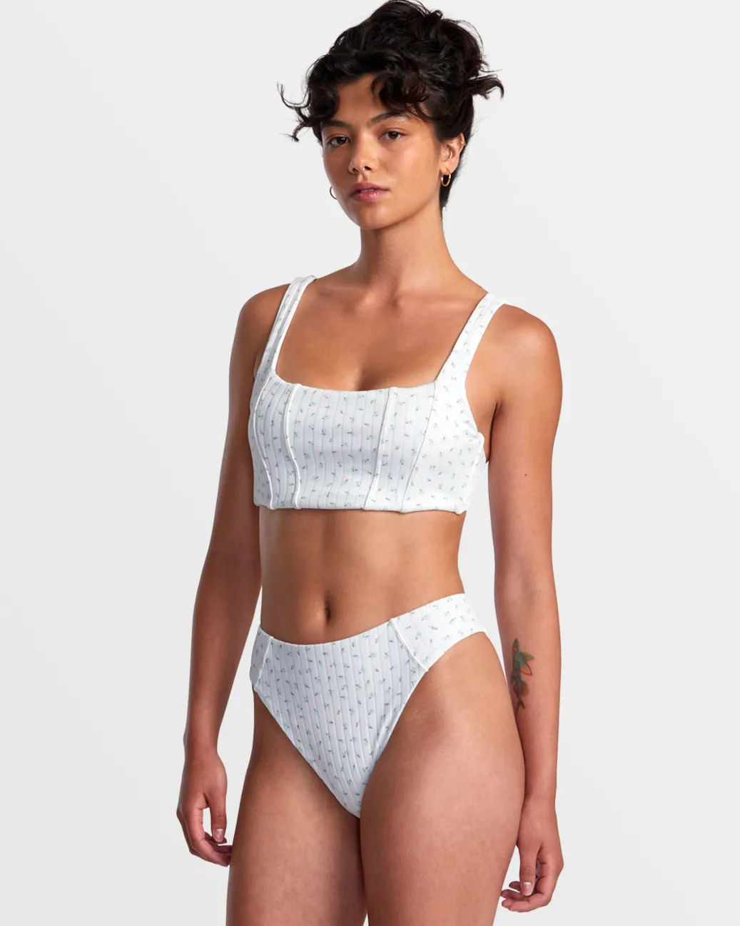 Women RVCA Bikini Bottoms|Bikini Bottoms>POINTE HIGH RISE CHEEKY BIKINI BOTTOMS