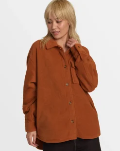 Women RVCA Jackets>POLAR BIRDIE SHACKET OVERSHIRT