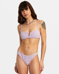 Women RVCA Bikini Tops|Bikini Tops>PREPPED V-WIRE BRALETTE BIKINI TOP