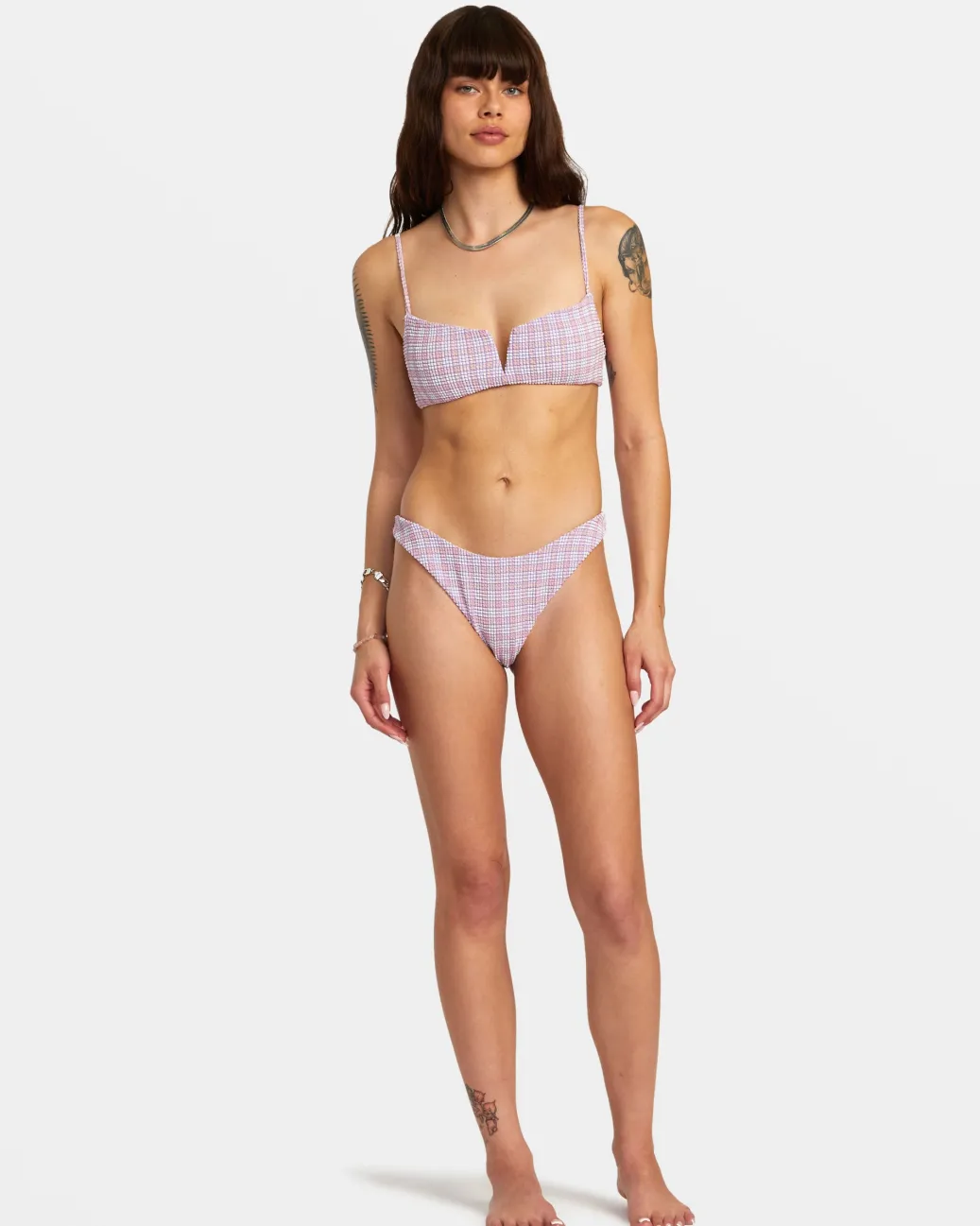 Women RVCA Bikini Tops|Bikini Tops>PREPPED V-WIRE BRALETTE BIKINI TOP