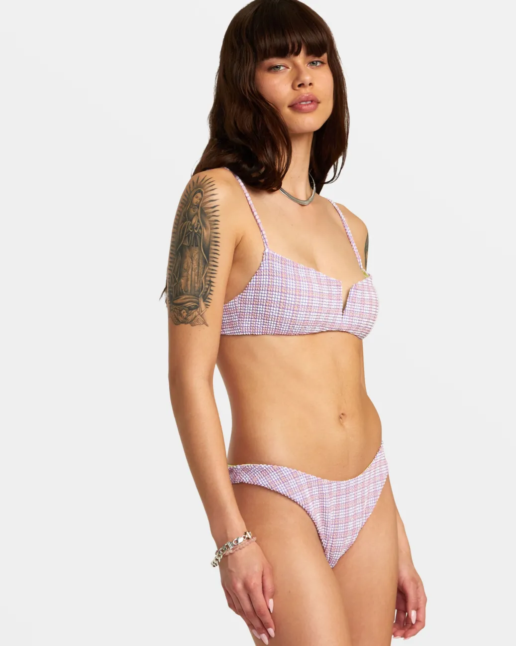 Women RVCA Bikini Tops|Bikini Tops>PREPPED V-WIRE BRALETTE BIKINI TOP