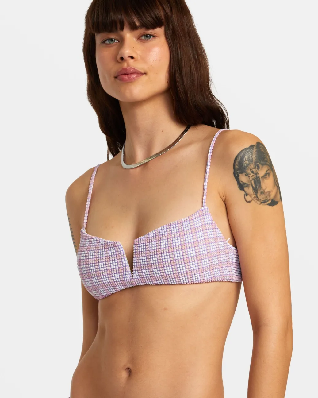 Women RVCA Bikini Tops|Bikini Tops>PREPPED V-WIRE BRALETTE BIKINI TOP