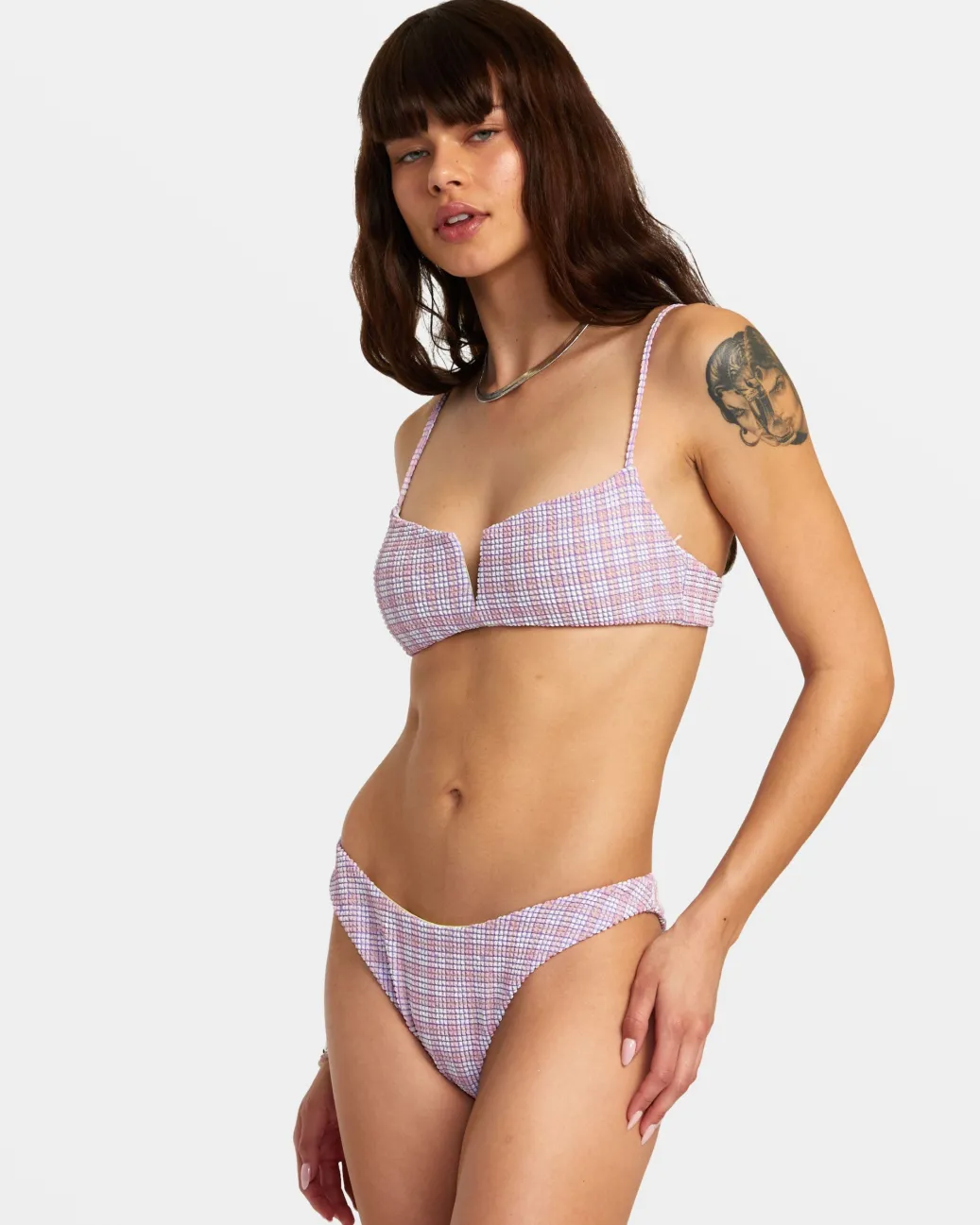 Women RVCA Bikini Tops|Bikini Tops>PREPPED V-WIRE BRALETTE BIKINI TOP