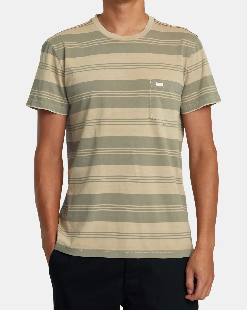 RVCA Tees / Tanks>PTC STRIPE SHORT SLEEVE KNIT
