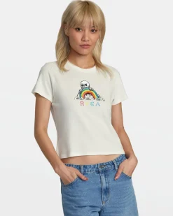 Women RVCA Tees / Tanks>RAINBOW SKULL TEE