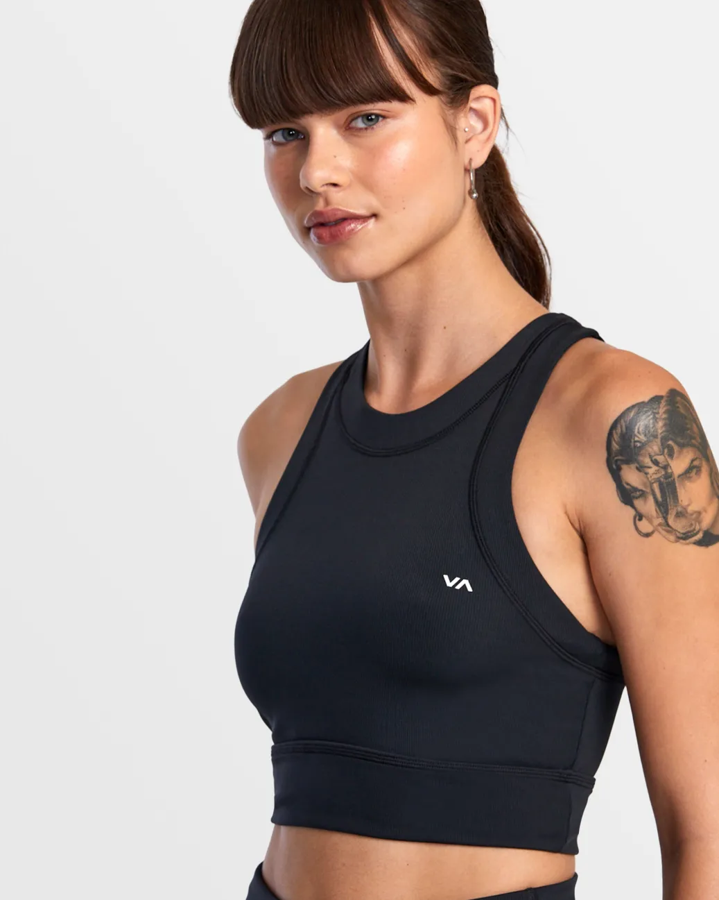 Women RVCA Workout Tops|Sport Bras>RIBBED FITTED TANK TOP