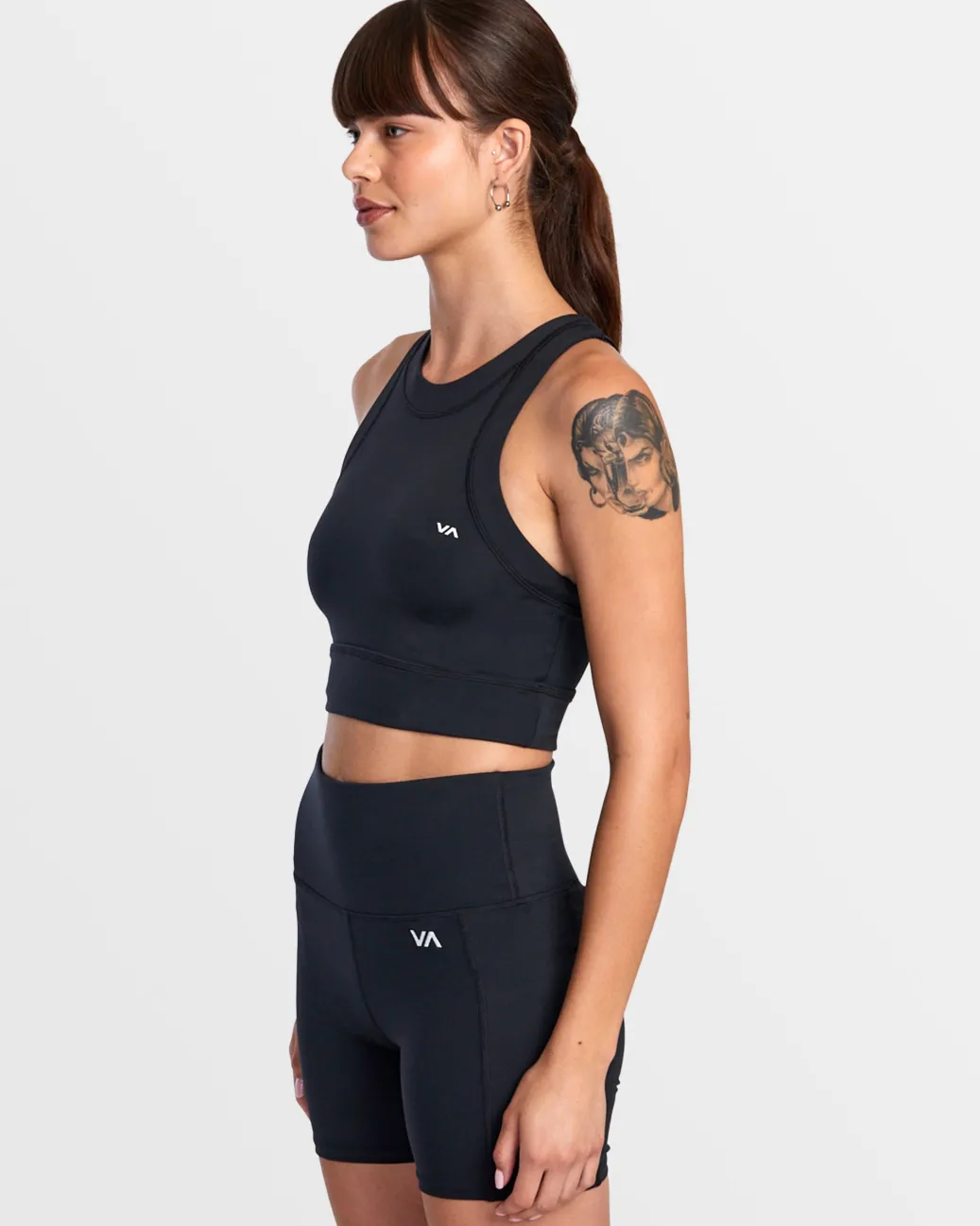 Women RVCA Workout Tops|Sport Bras>RIBBED FITTED TANK TOP