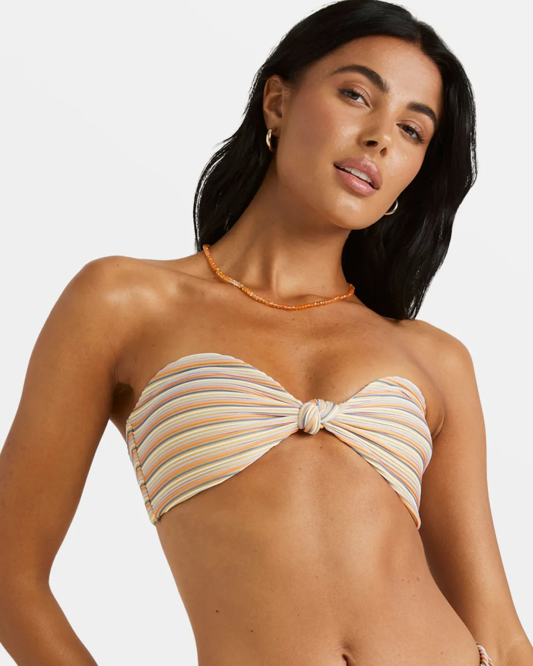 Women RVCA Bikini Tops|Bikini Tops>RIPPLE AND TWIST BANDEAU BIKINI TOP